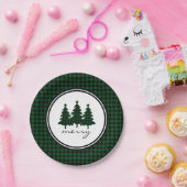 Assiettes En Carton Plaque de papier pour le Buffalo vert Check Pine T (Fête)