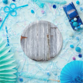 Assiettes En Carton Plaque de papier rond 7" Laver blanc Bois Grange P (Fête)