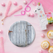 Assiettes En Carton Plaque de papier rond 7" Laver blanc Bois Grange P (Fête)