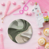 Assiettes En Carton Plaque de papier rond en graphisme élégant (Fête)