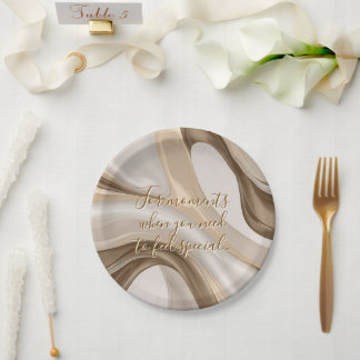 Assiettes En Carton Plaque de papier rond en graphisme élégant