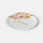 Assiettes En Carton Plaque de papier rose de Parties scintillant Flora (Angle)
