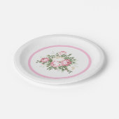 Assiettes En Carton Plaque de papier rose Roses (Angle)