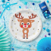 Assiettes En Carton Plaque de papier Roudolph Red Nose Reindeer (Fête)