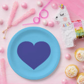 Assiettes En Carton Plaque de papier Royal Blue Heart (Fête)