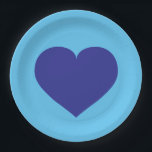 Assiettes En Carton Plaque de papier Royal Blue Heart<br><div class="desc">Cette assiette présente un coeur bleu roi. Idéal pour un bébé garçon douche,  anniversaire ou poitrine.</div>