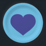 Assiettes En Carton Plaque de papier Royal Blue Heart<br><div class="desc">Cette assiette présente un coeur bleu roi. Idéal pour un bébé garçon douche,  anniversaire ou poitrine.</div>