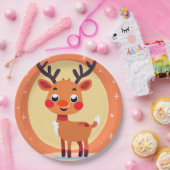 Assiettes En Carton Plaque de papier Rudolph (Fête)