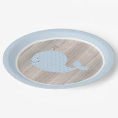 Assiettes En Carton Plaque de papier Rustique Blue Whale (Angle)