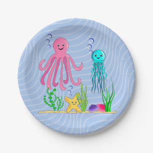Assiettes En Carton Plaque de papier Sea Life