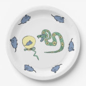 Assiettes En Carton Plaque de papier serpent Nouvel An Fête (Devant)