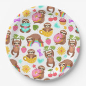 Assiettes En Carton Plaque de papier Sloth (Devant)