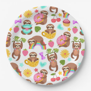 Assiettes En Carton Plaque de papier Sloth