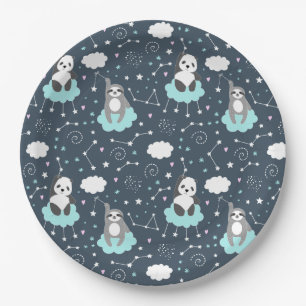 Assiettes En Carton Plaque de papier Sloth