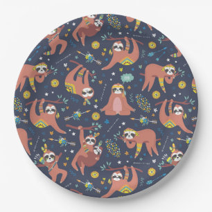 Assiettes En Carton Plaque de papier Sloth