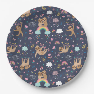 Assiettes En Carton Plaque de papier Sloth
