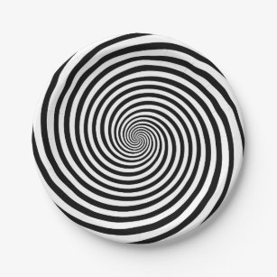 Assiettes En Carton Plaque de papier spirale d'hypnose