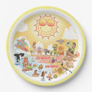 Assiettes En Carton Plaque de papier Sunny California Beach