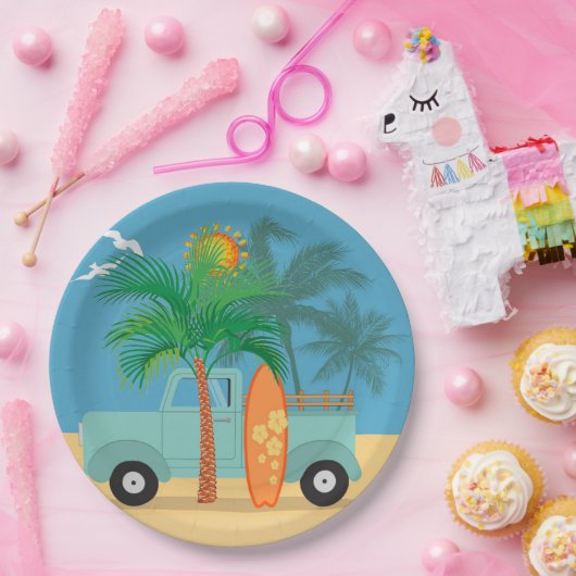Assiettes En Carton Plaque de papier surfer (Fête)