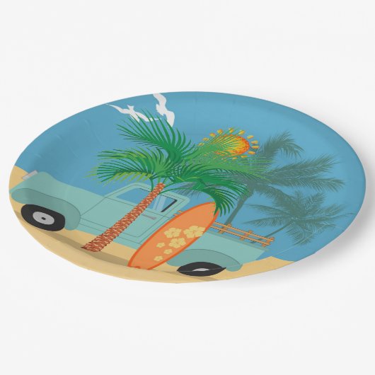 Assiettes En Carton Plaque de papier surfer (Angle)