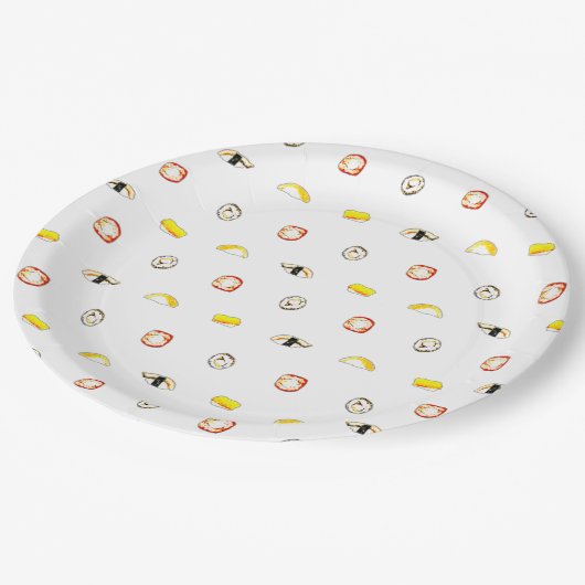 Assiettes En Carton Plaque de papier sushi (Angle)