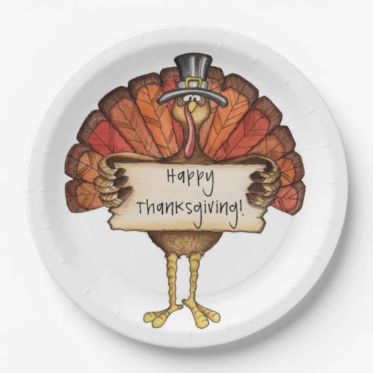 Assiettes En Carton Plaque de papier Thanksgiving (Devant)