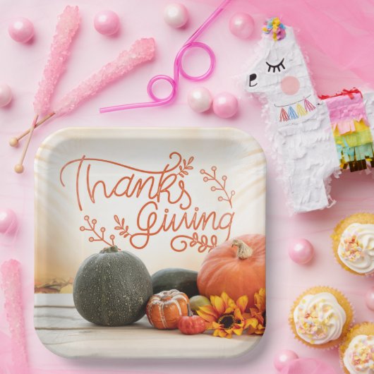 Assiettes En Carton Plaque de papier Thanksgiving (Fête)