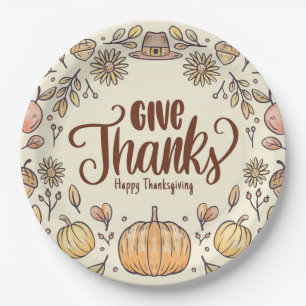 Assiettes En Carton Plaque de papier Thanksgiving