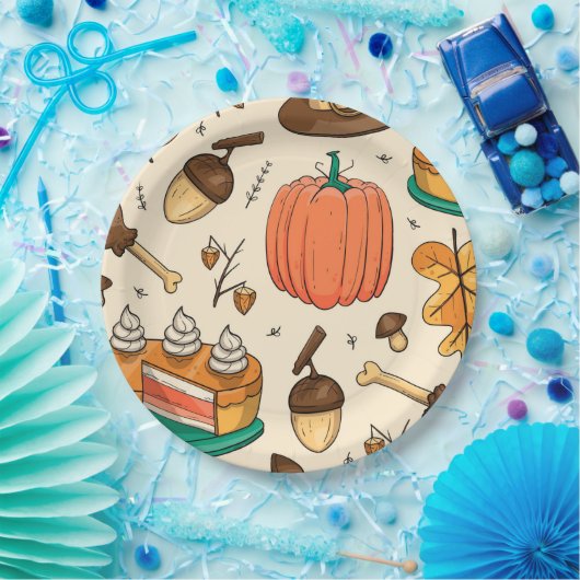 Assiettes En Carton Plaque de papier Thanksgiving (Fête)