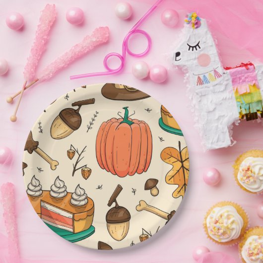 Assiettes En Carton Plaque de papier Thanksgiving (Fête)