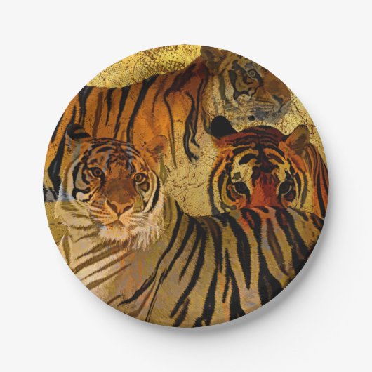 Assiettes En Carton Plaque de papier tigre (Devant)