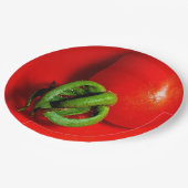 Assiettes En Carton Plaque de papier tomate rouge (Angle)