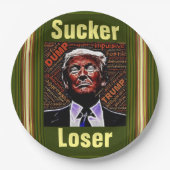 Assiettes En Carton Plaque de papier Trump Sucker/Loser (Devant)