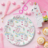 Assiettes En Carton Plaque de papier Unicorne (Fête)