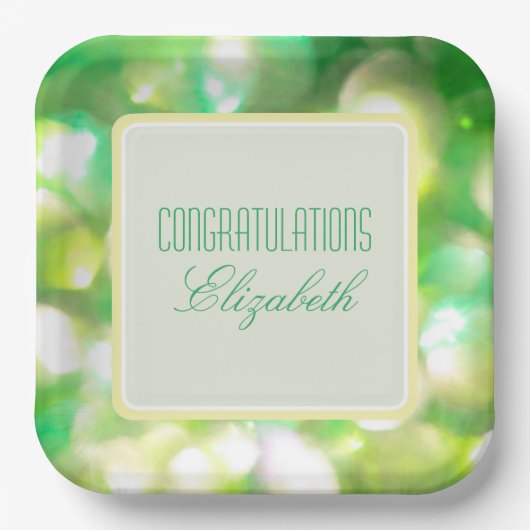 Assiettes En Carton Plaque de papier vert (Recto)