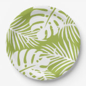 Assiettes En Carton Plaque de papier vert et blanc (Devant)