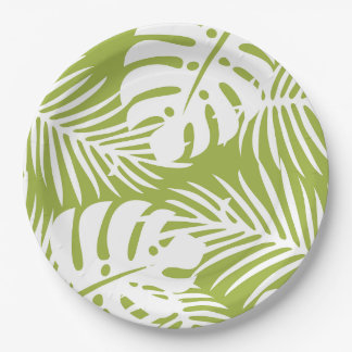 Assiettes En Carton Plaque de papier vert et blanc