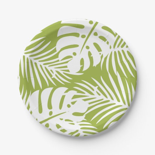 Assiettes En Carton Plaque de papier vert et blanc (Devant)