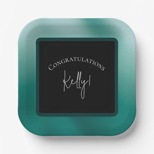 Assiettes En Carton Plaque de papier vert foncé (Recto)