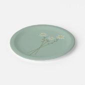 Assiettes En Carton Plaque de papier vert moderne Daisy (Angle)