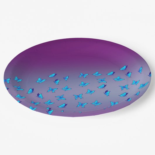 Assiettes En Carton Plaque de papier violet Enchantée (Angle)