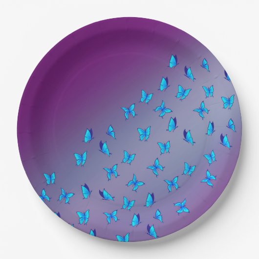 Assiettes En Carton Plaque de papier violet Enchantée (Devant)