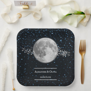 Assiettes En Carton Plaque de papier Wedding shower lunaire