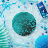 Assiettes En Carton Plaque de partie turquoise en satin (Fête)