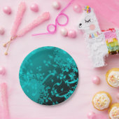 Assiettes En Carton Plaque de partie turquoise en satin (Fête)