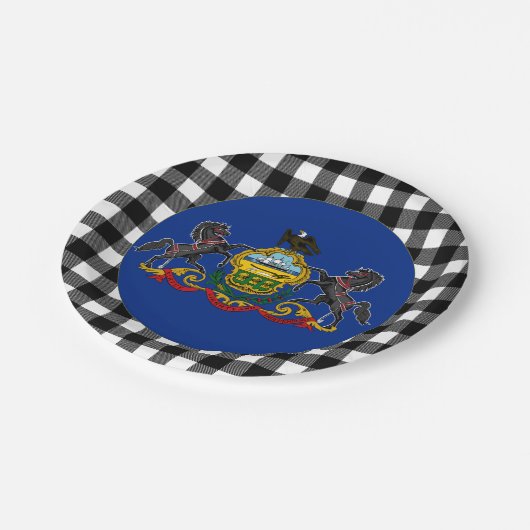 Assiettes En Carton Plaque de Pennsylvanie, plaid de buffle, drapeau (Angle)