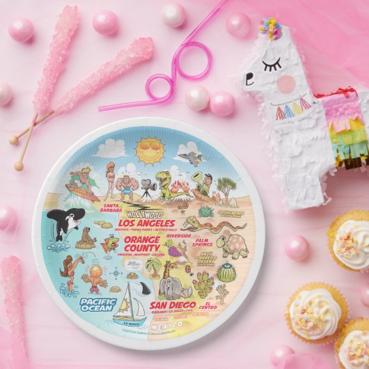 Assiettes En Carton Plaque de plage de SoCal (Fête)