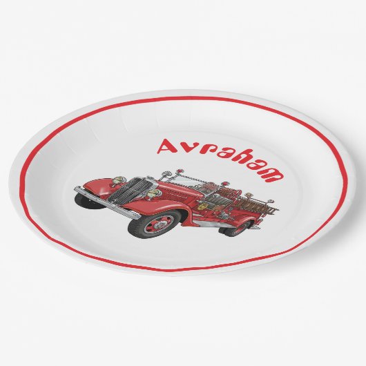 Assiettes En Carton Plaque de pompier (Angle)