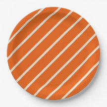 Plaque de soirée à rayures orange et blanc