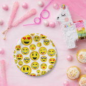 Assiettes En Carton Plaque de soirée motif Emoji mixte (Fête)